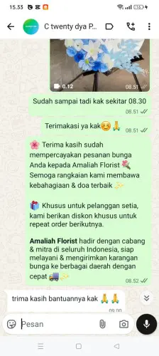 Testimonial Standing Flower gambir